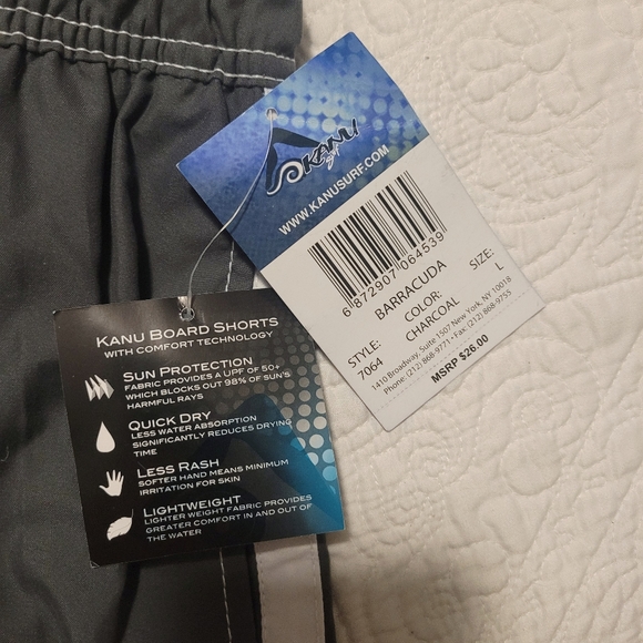 Kansas Surf board shorts size L charcoal grey - Picture 8 of 10